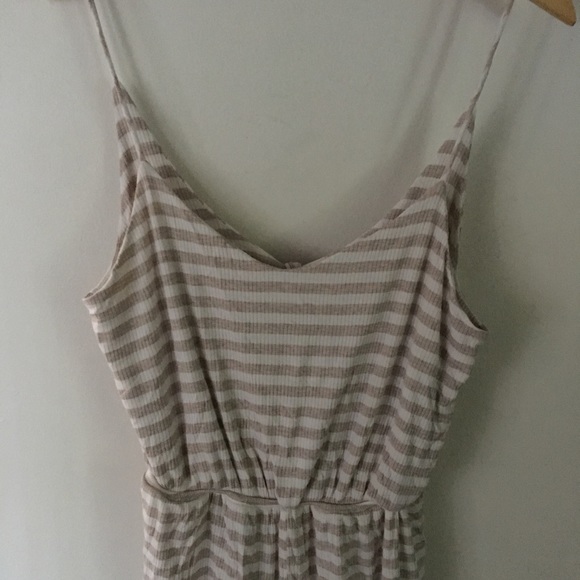 Glow Passion tan and white striped romper size S - Picture 5 of 8